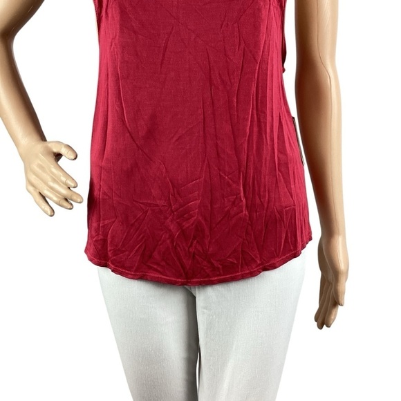 Trina Turk Recreation Muscle Tank Size XS Wine Red - Picture 3 of 7